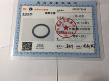 Load image into Gallery viewer, 54.5mm Certified Type A 100% Natural dark green/blue/gray with Guatemala slim round cut Jadeite bangle PH17-2345
