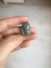 Load image into Gallery viewer, 100% natural type A dark green/light green/white/gray jadeite jade fox pendant necklace PC123
