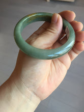 Load image into Gallery viewer, 55.4mm certified 100% natural Type A dark green yellow gray black jadeite jade bangle AA72-7576
