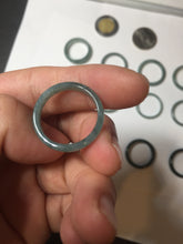 Load image into Gallery viewer, 18.1mm size 8 100% natural type A icy watery green/blue slim style Guatemala jadeite jade band ring group  BP75
