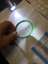 Load image into Gallery viewer, 56.5mm Certified Type A 100% Natura dark blue/green/gray/black Guatemala slim round cut Jadeite bangle PJ98-2453
