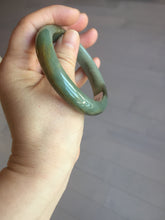 Load image into Gallery viewer, 55.4mm certified 100% natural Type A dark green yellow gray black jadeite jade bangle AA72-7576
