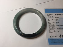 Load image into Gallery viewer, 56.6mm certified 100% natural Type dark green/ gray jadeite jade bangle AU56-4021
