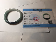 Load image into Gallery viewer, 56.6mm certified 100% natural Type dark green/ gray jadeite jade bangle AU56-4021
