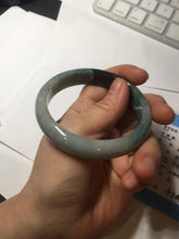 Load image into Gallery viewer, 56.6mm certified 100% natural Type dark green/ gray jadeite jade bangle AU56-4021
