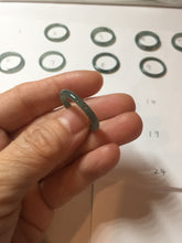 Load image into Gallery viewer, 18.3mm size 8 1/4 100% natural type A icy watery green/blue slim style Guatemala jadeite jade band ring group PE80
