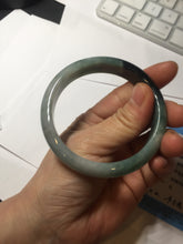 Load image into Gallery viewer, 56.6mm certified 100% natural Type dark green/ gray jadeite jade bangle AU56-4021
