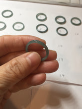Load image into Gallery viewer, 18.3mm size 8 1/4 100% natural type A icy watery green/blue slim style Guatemala jadeite jade band ring group PE80
