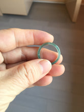 Load image into Gallery viewer, 17.9mm size 7 3/4 100% natural type A icy watery green/blue slim style Guatemala jadeite jade band ring group PE82
