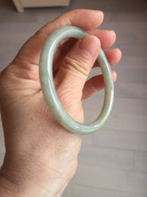 Load image into Gallery viewer, 54.7mm Certified type A 100% Natural light green gray black slim round cut Jadeite bangle PA194-2460
