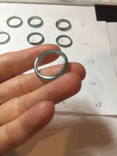 Load image into Gallery viewer, 18.3mm size 8 1/4 100% natural type A icy watery green/blue slim style Guatemala jadeite jade band ring group PE80
