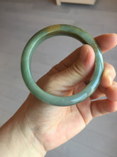 Load image into Gallery viewer, 55.4mm certified 100% natural Type A dark green yellow gray black jadeite jade bangle AA72-7576
