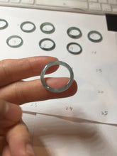 Load image into Gallery viewer, 18.3mm size 8 1/4 100% natural type A icy watery green/blue slim style Guatemala jadeite jade band ring group PE80
