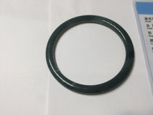 Load image into Gallery viewer, 54.1mm Certified Type A 100% Natural dark green/blue/gray with Guatemala slim round cut Jadeite bangle PJ99-2457
