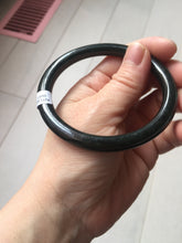 Load image into Gallery viewer, 58.6mm Certified type A 100% Natural dark green black MoCui(墨翠) round cut Jadeite bangle PC150-0687
