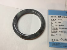 Load image into Gallery viewer, 54.5mm certified Type A 100% Natural dark green/black(青花)/red Jadeite Jade bangle PD119-6289
