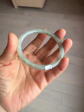 Load image into Gallery viewer, 54.7mm Certified type A 100% Natural light green gray black slim round cut Jadeite bangle PA193-2468
