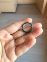 Load image into Gallery viewer, 17.9mm size 7 3/4 100% natural type A icy watery green/blue slim style Guatemala jadeite jade band ring group PE82
