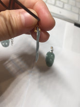 Load image into Gallery viewer, 100% natural type A icy watery light green blue gray Guatemala jadeite leaf pendant PD6
