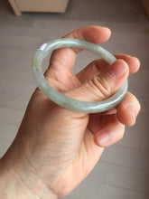 Load image into Gallery viewer, 54.7mm Certified type A 100% Natural light green gray black slim round cut Jadeite bangle PA193-2468
