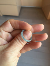 Load image into Gallery viewer, 17.9mm size 7 3/4 100% natural type A icy watery green/blue/purple slim style Guatemala slim jadeite jade band ring group PA217
