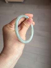 Load image into Gallery viewer, 54.7mm Certified type A 100% Natural light green gray black slim round cut Jadeite bangle PA193-2468
