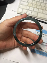 Load image into Gallery viewer, 55.8mm Certified Type A 100% Natural dark green/blue/gray/black Guatemala slim round cut Jadeite bangle PJ100-5624
