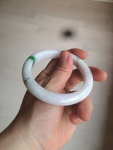 Load image into Gallery viewer, 57mm certified 100% natural sunny green/white/purple jadeite jade bangle AX92-5423
