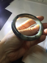 Load image into Gallery viewer, 54.5mm certified Type A 100% Natural dark green/black(青花)/red Jadeite Jade bangle PD119-6289

