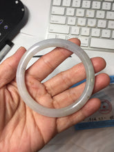 Load image into Gallery viewer, 58mm certified Type A 100% Natural white light green purple gray slim round cut Jadeite Jade bangle PB252-3720

