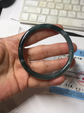 Load image into Gallery viewer, 55.8mm Certified Type A 100% Natural dark green/blue/gray/black Guatemala slim round cut Jadeite bangle PJ100-5624
