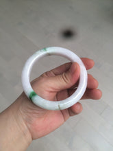 Load image into Gallery viewer, 57mm certified 100% natural sunny green/white/purple jadeite jade bangle AX92-5423
