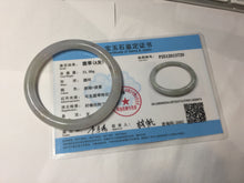 Load image into Gallery viewer, 58mm certified Type A 100% Natural white light green purple gray slim round cut Jadeite Jade bangle PB252-3720
