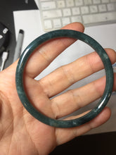 Load image into Gallery viewer, 61mm Certified Type A 100% Natural icy watery dark green/blue/gray with Guatemala slim round cut Jadeite bangle PH20-2332
