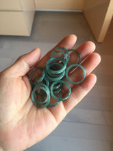Load image into Gallery viewer, 17.9mm size 7 3/4 100% natural type A icy watery green/blue slim style Guatemala jadeite jade band ring group PE82
