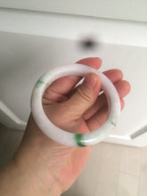 Load image into Gallery viewer, 57mm certified 100% natural sunny green/white/purple jadeite jade bangle AX92-5423
