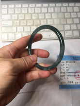 Load image into Gallery viewer, 56.7mm Certified Type A 100% Natura dark blue/green/gray/black Guatemala slim round cut Jadeite bangle PJ101-5614
