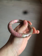 Load image into Gallery viewer, 55.5 100% natural red/pink/black/gray chubby round cut rose stone (Rhodonite) bangle SY23
