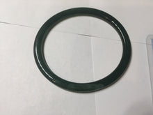 Load image into Gallery viewer, 49.5mm Certified Type A 100% Natural icy watery dark green/blue/gray Guatemala slim flat oval round cut Jadeite bangle PH21-2334
