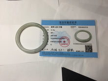 Load image into Gallery viewer, 56mm certified Type A 100% Natural white light green gray slim round cut Jadeite Jade bangle PB253-3715
