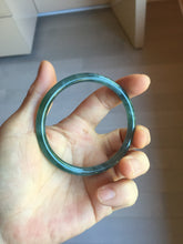 Load image into Gallery viewer, 56mm Certified Type A 100% Natural dark green/blue/gray Guatemala slim round cut Jadeite bangle PJ24-9694
