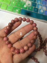 Load image into Gallery viewer, 8-8.3mm 100% natural pink rose stone (Rhodonite) bracelet XY65
