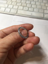 Load image into Gallery viewer, 17.9mm size 7 3/4 100% natural type A icy watery green/blue/purple slim style Guatemala slim jadeite jade band ring group PA217
