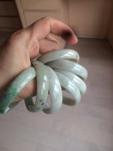 Load image into Gallery viewer, 52.8mm certified 100% natural Type A light green red yellow gray thin jadeite jade bangle group GL20
