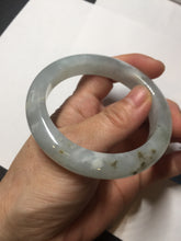 Load image into Gallery viewer, 54.5mm 100% natural type A icy watery light green/brown/black ice river with seaweed jadeite jade bangle Y154-5248
