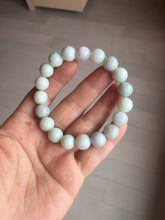 Load image into Gallery viewer, 10.5mm size 52-60mm 100% natural type A white green purple jadeite jade beads bracelet PB83
