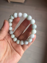 Load image into Gallery viewer, 10.5mm size 52-60mm 100% natural type A white green purple jadeite jade beads bracelet PB83
