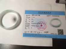 Load image into Gallery viewer, 53.4mm Certified Type A 100% Natural sunny green white thin jadeite Jade bangle AT36-0759
