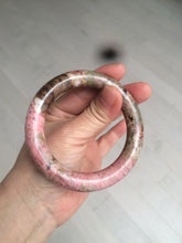 Load image into Gallery viewer, 55.5 100% natural red/pink/black/gray chubby round cut rose stone (Rhodonite) bangle SY23
