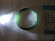Load image into Gallery viewer, 56.7mm Certified Type A 100% Natura dark blue/green/gray/black Guatemala slim round cut Jadeite bangle PJ101-5614
